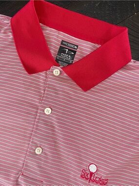Page & Tuttle Men's Red Striped Golf Shirt
